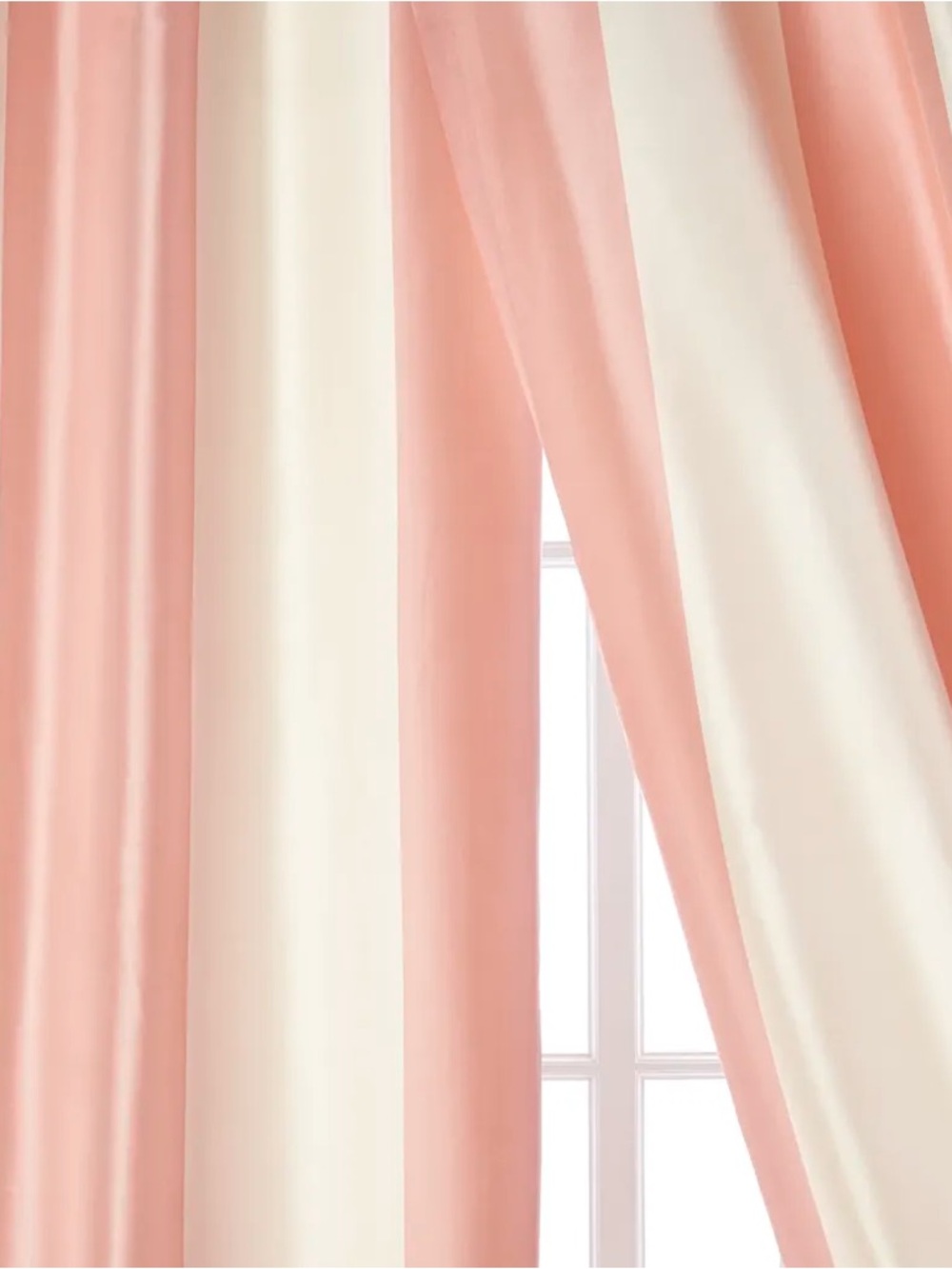 Blush and Cream Two-Tone Window Curtains